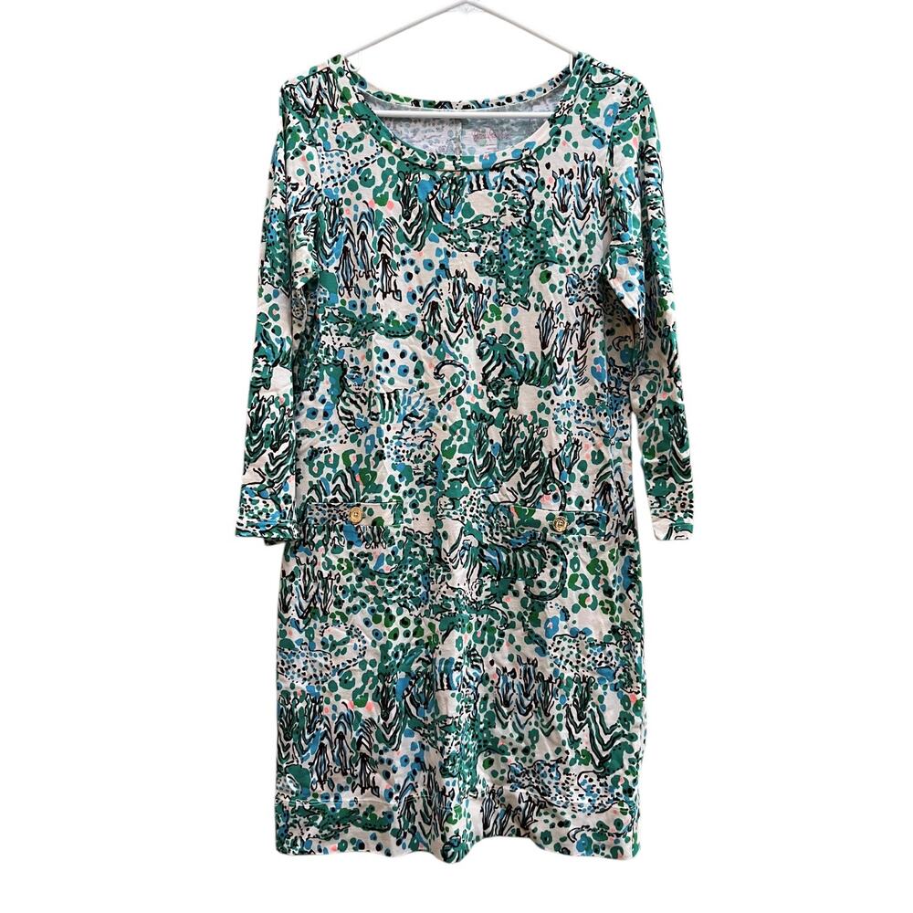 Lilly Pulitzer Corine Dress in Sea Oat Escapades Zebra Cotton Women's Medium